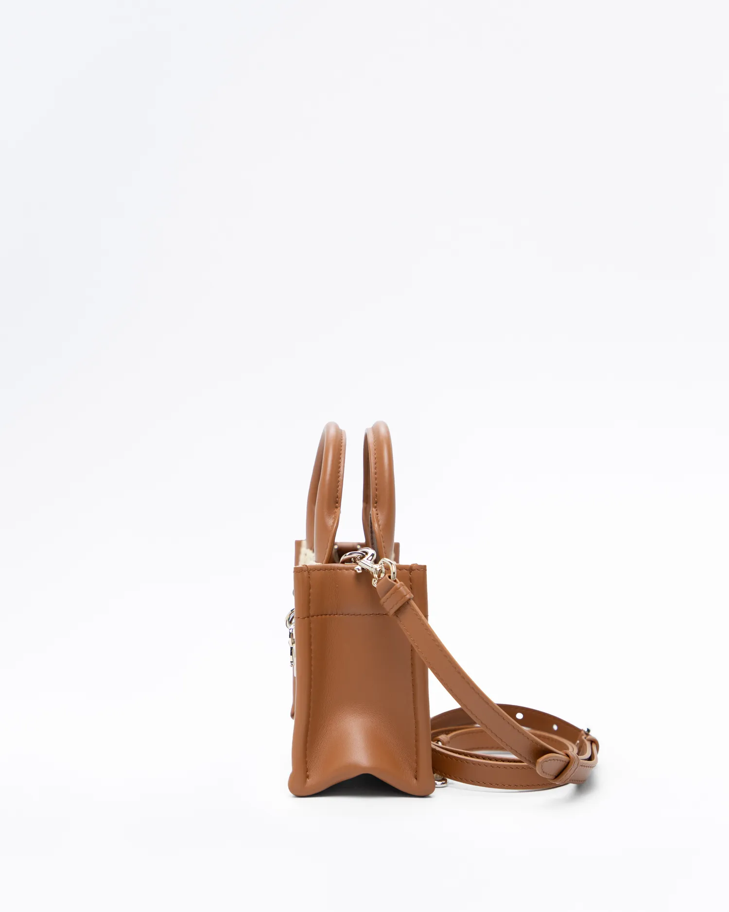 Raffia Cannage Mini Book Tote with Strap