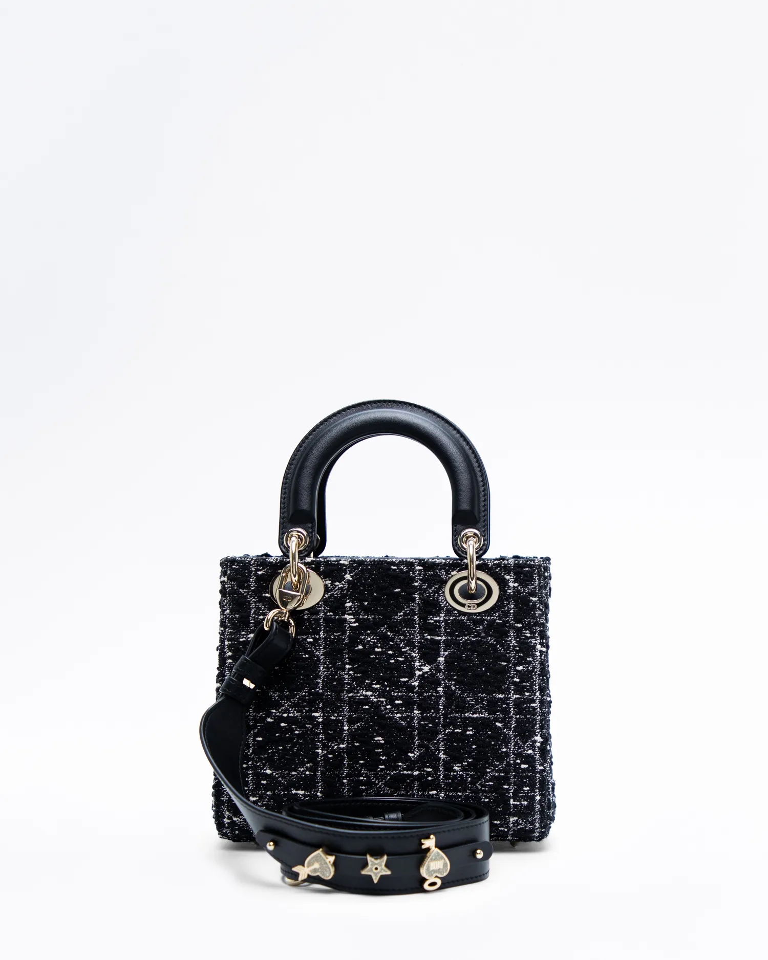 Tweed Lucky Badges Small Lady Dior Bag