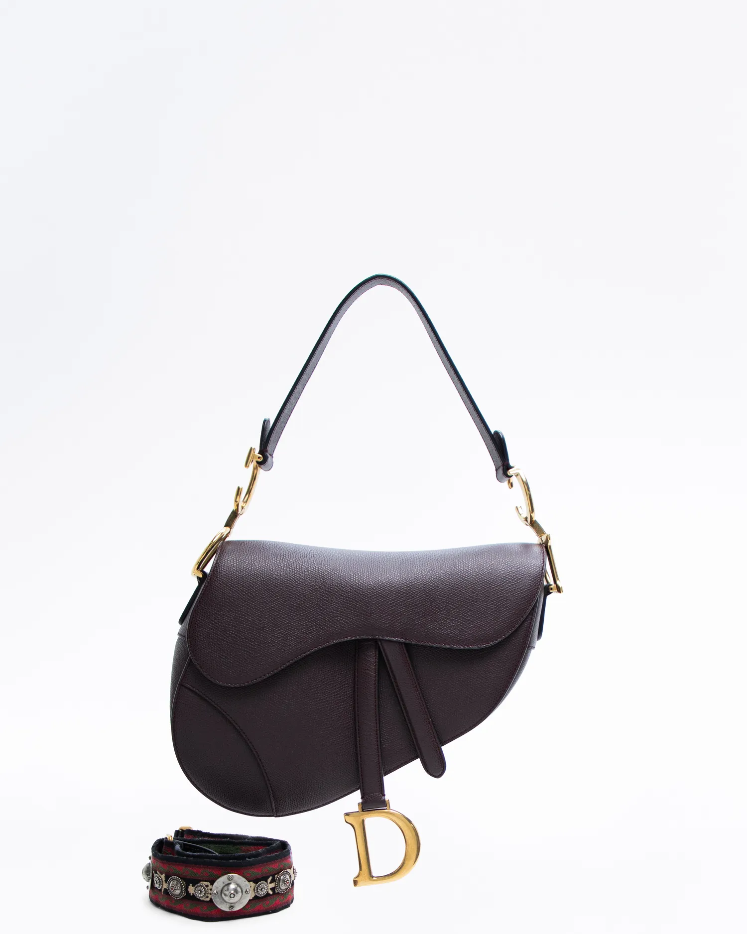 Leather Saddle Bag with Strap