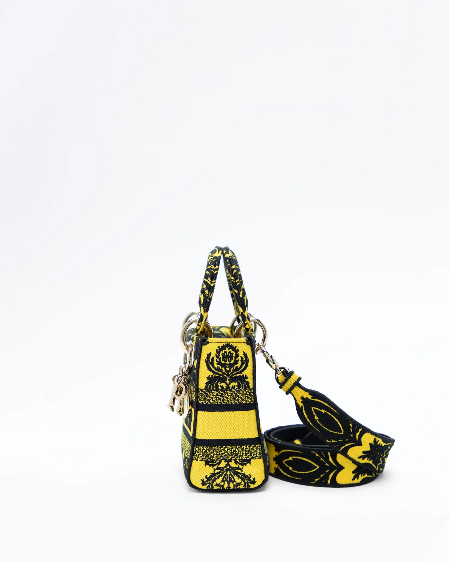 Floral Embroidered Mini Lady D-Lite Bag