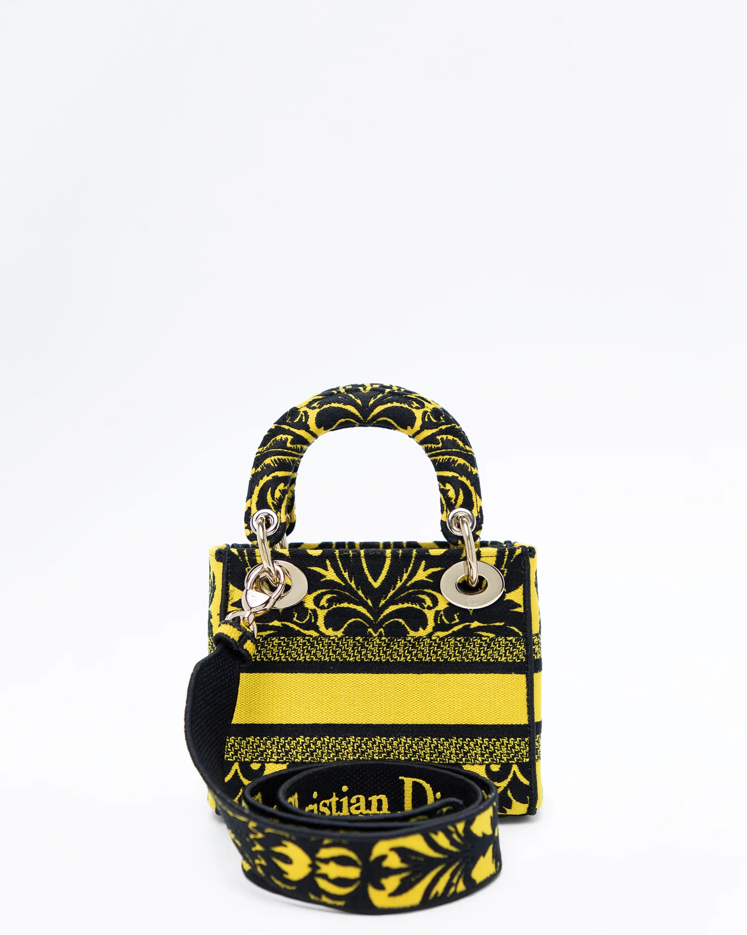 Floral Embroidered Mini Lady D-Lite Bag