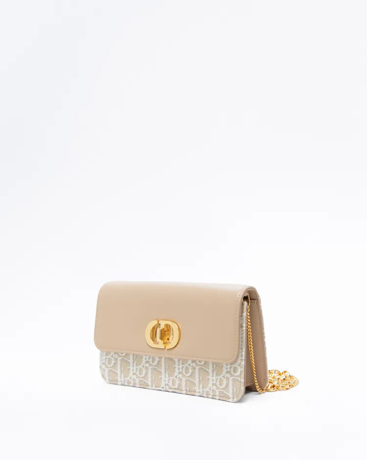 Alternate view angle of Oblique Miss Caro Pouch with Chain
