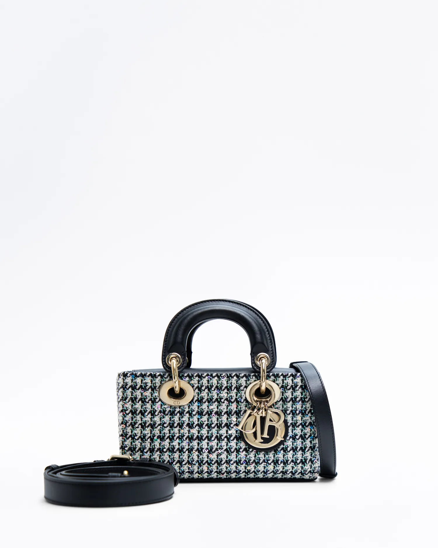 Tweed Sequin Mini Lady D-Joy Bag