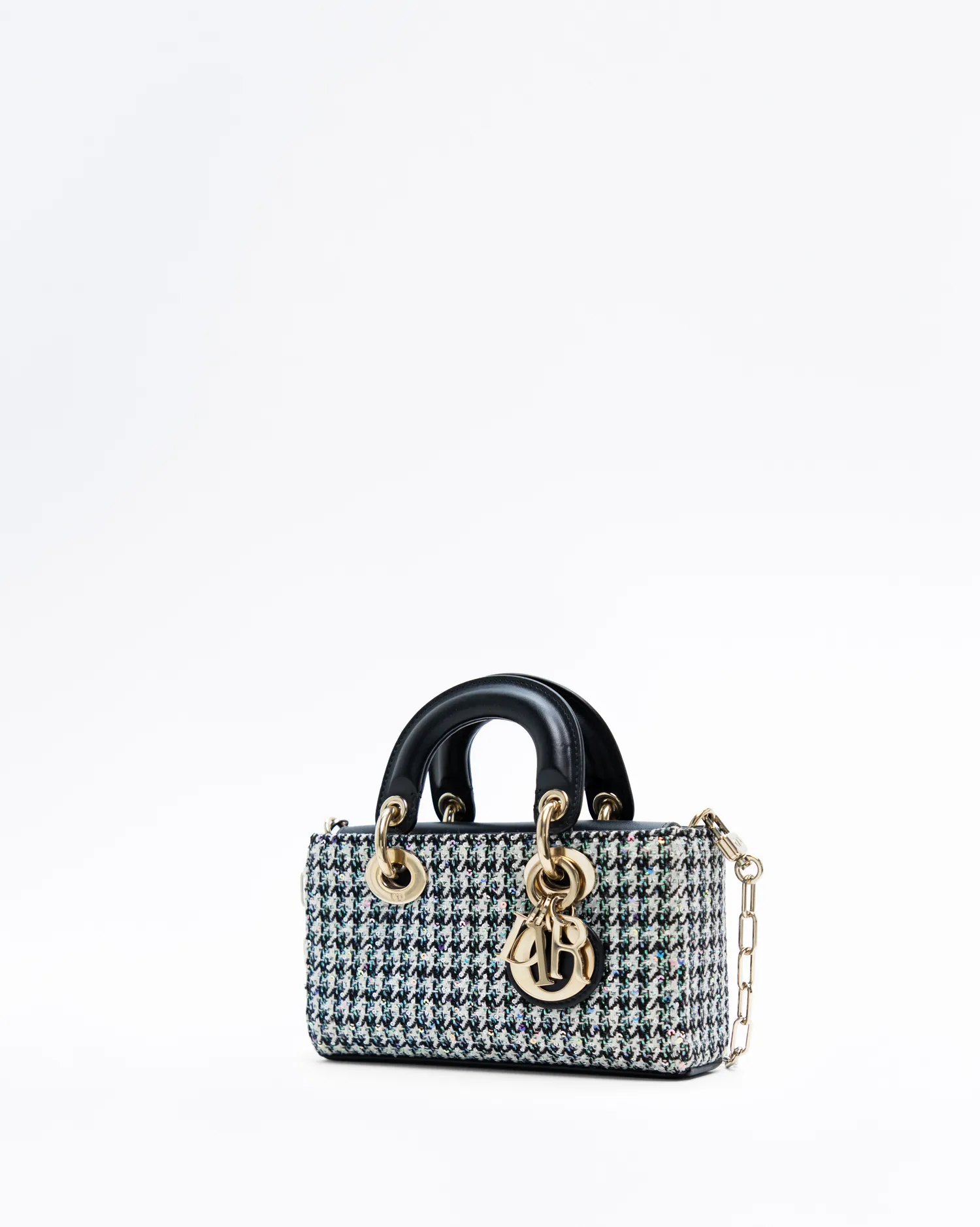 Tweed Sequin Mini Lady D-Joy Bag