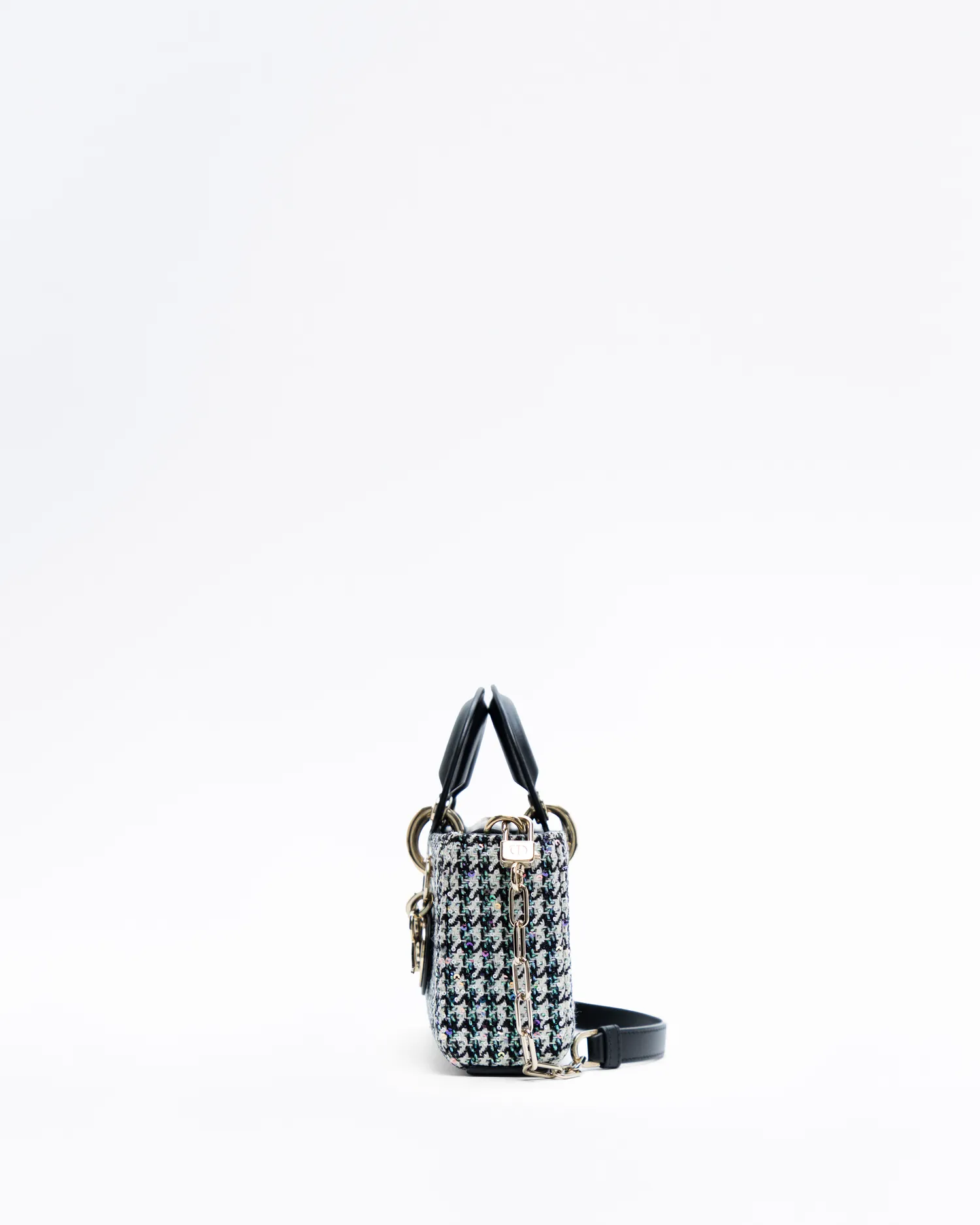 Tweed Sequin Mini Lady D-Joy Bag