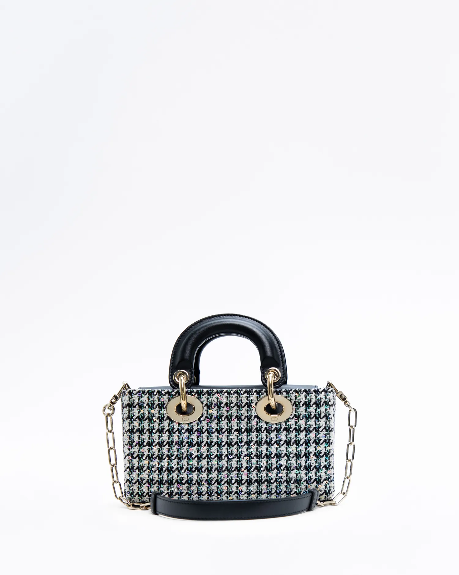 Tweed Sequin Mini Lady D-Joy Bag