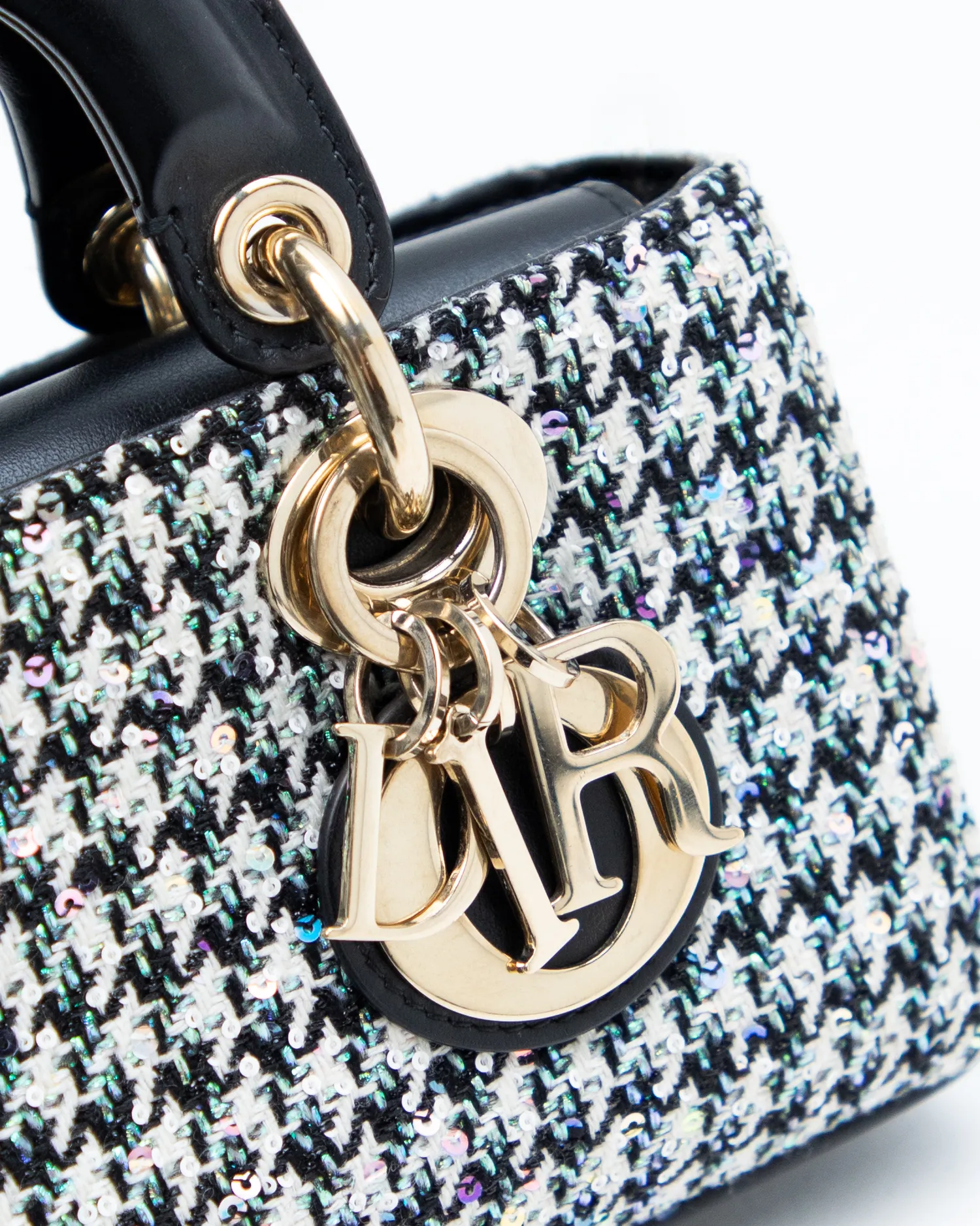 Tweed Sequin Mini Lady D-Joy Bag