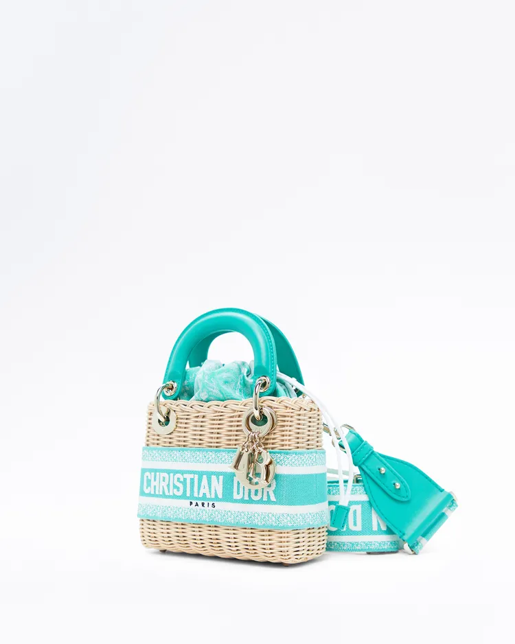 Alternate view angle of Wicker Mini Lady Dior Bag