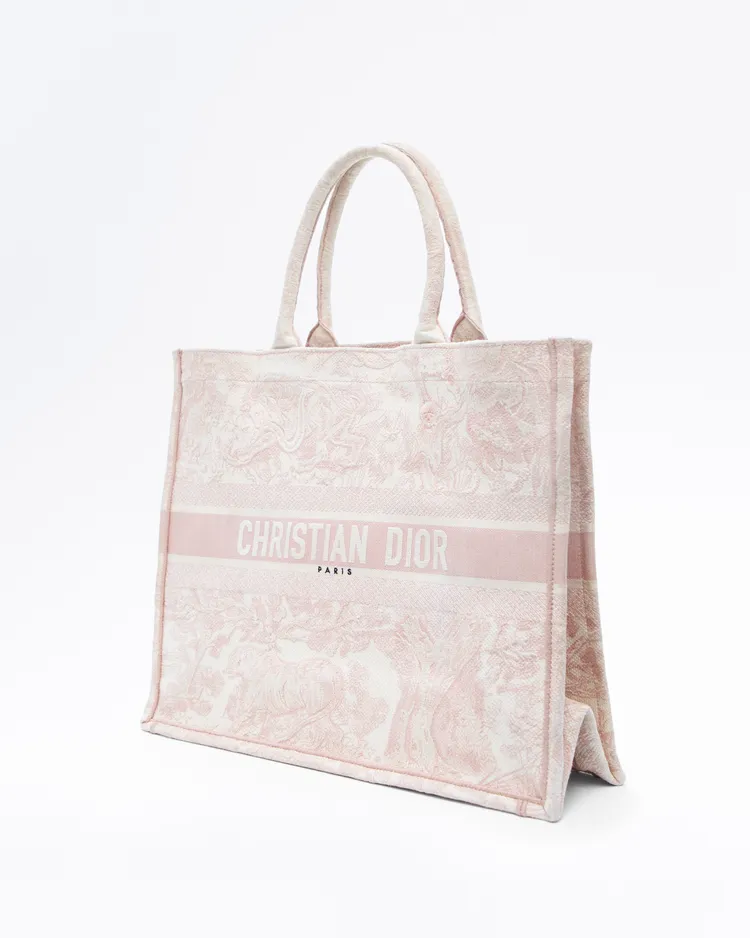 Alternate view angle of Toile de Jouy Large Book Tote
