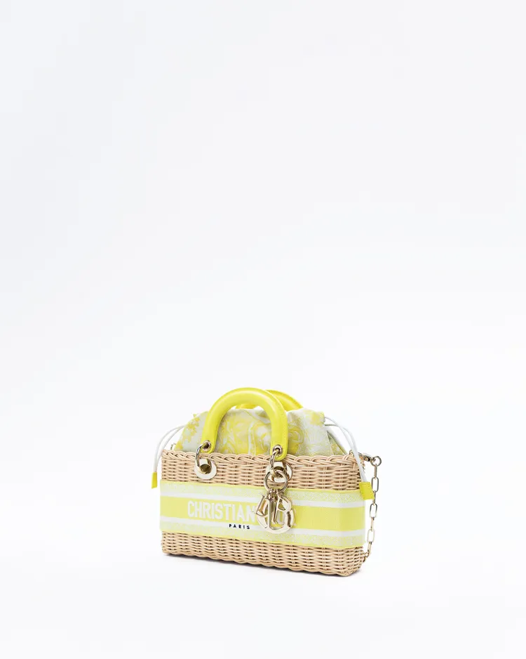Alternate view angle of Wicker Medium Lady D-Joy Bag