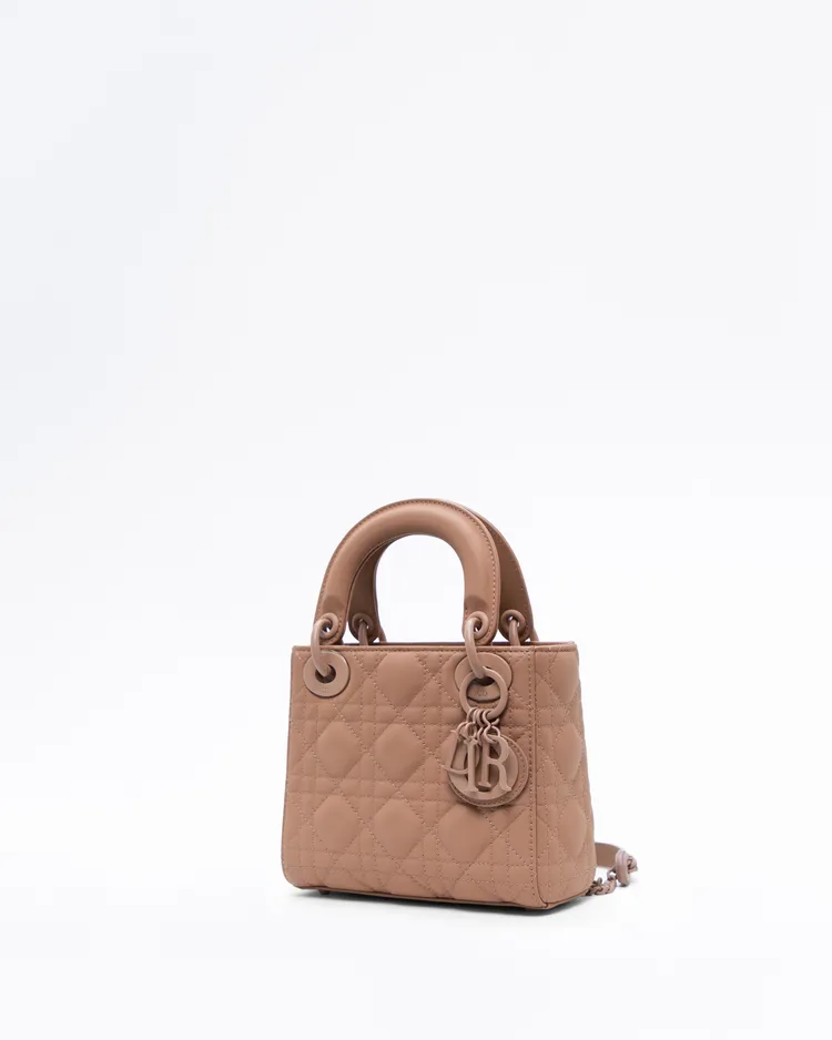 Alternate view angle of Ultramatte Cannage Mini Lady Dior Bag