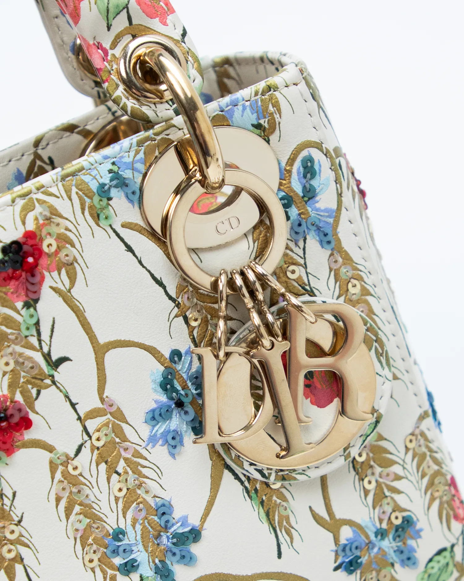 Hibiscus Lambskin Mini Lady Dior Bag