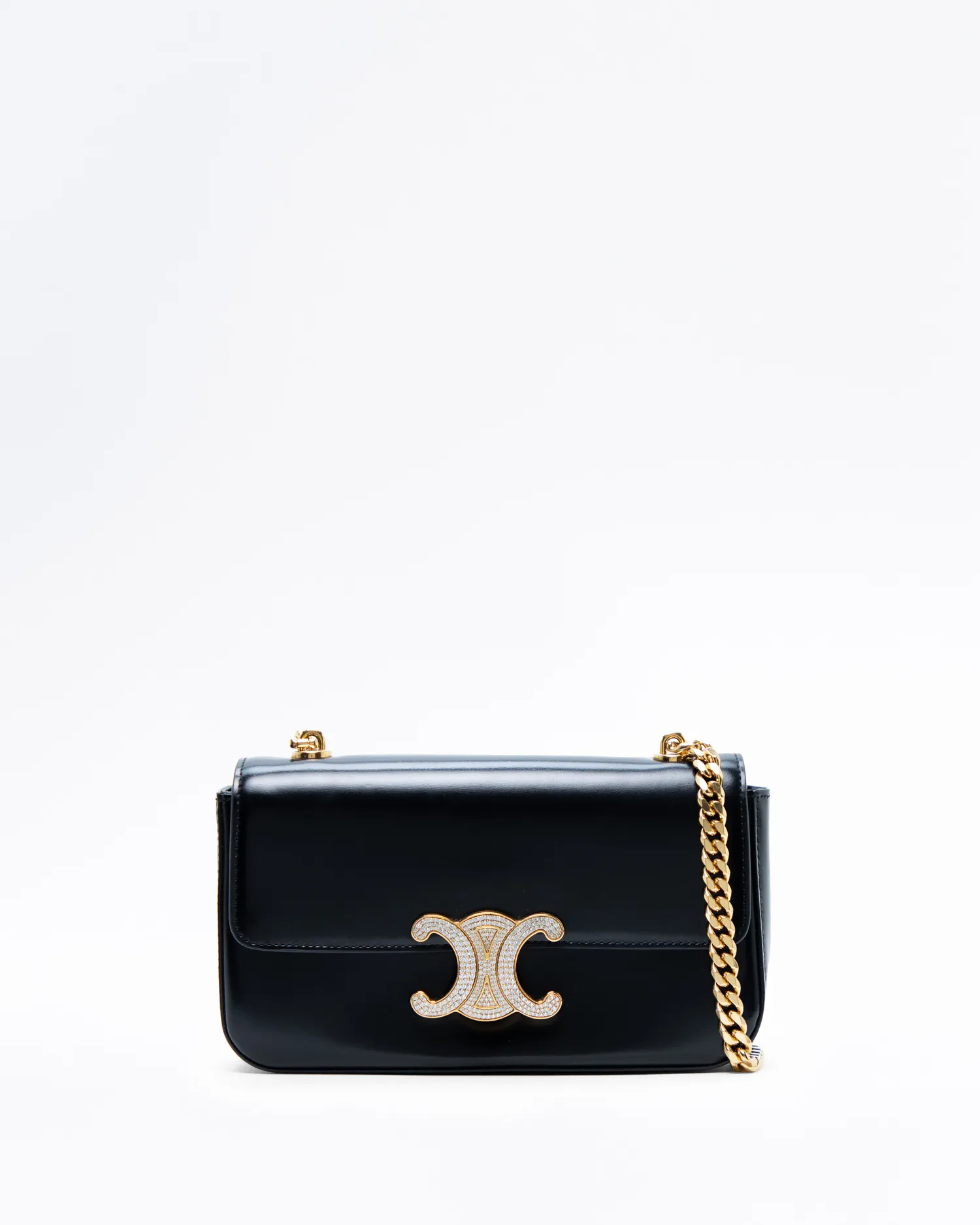 Shiny Crystal Claude Chain Shoulder Bag