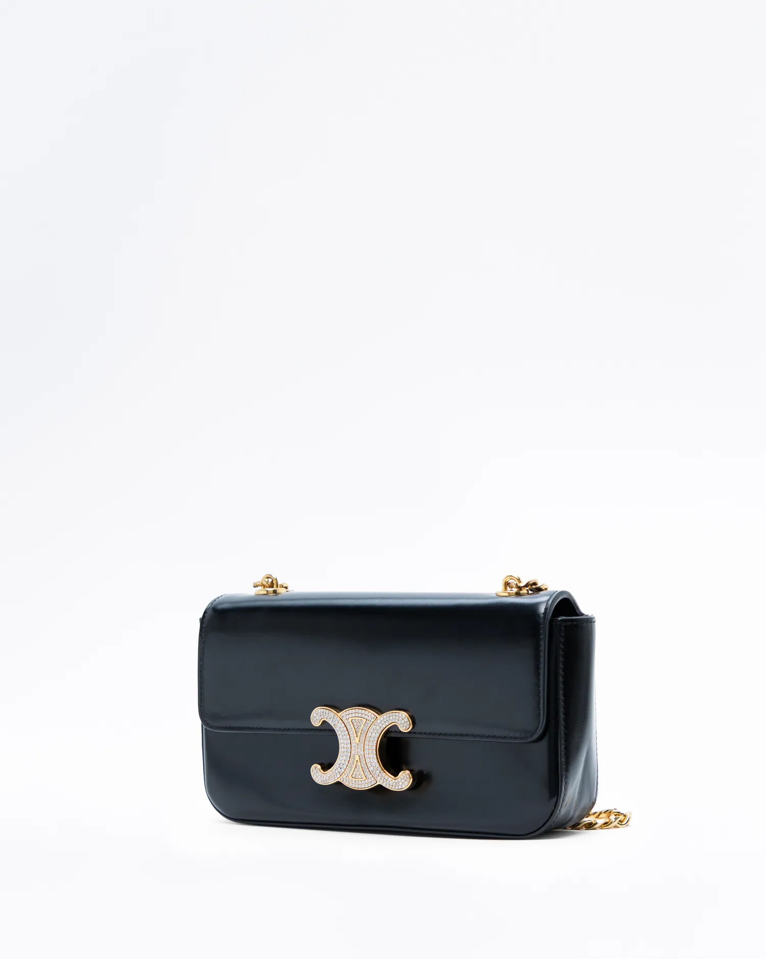Shiny Crystal Claude Chain Shoulder Bag
