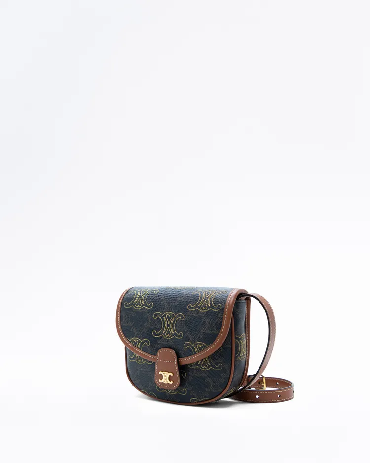 Alternate view angle of Metallic Thread Triomphe Mini Besace Bag
