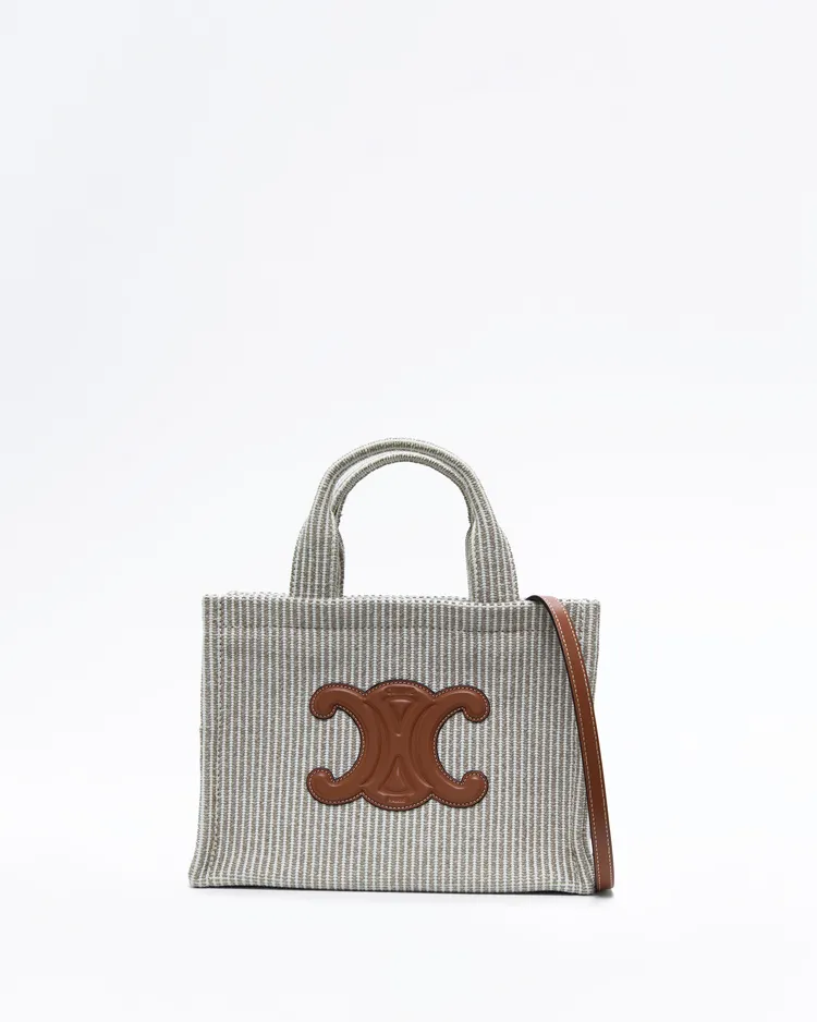 Striped Canvas Small Cabas Thais Tote