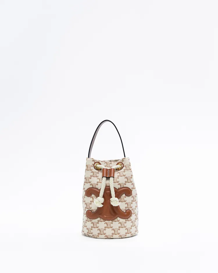 Canvas Triomphe Teen Drawstring Bucket Bag