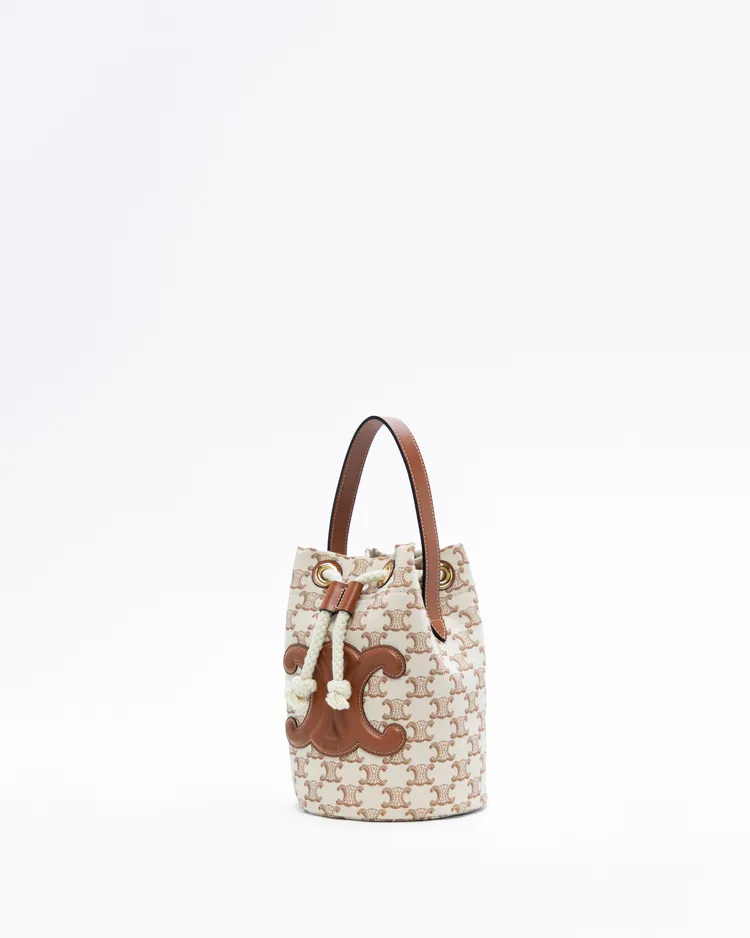 Alternate view angle of Canvas Triomphe Teen Drawstring Bucket Bag
