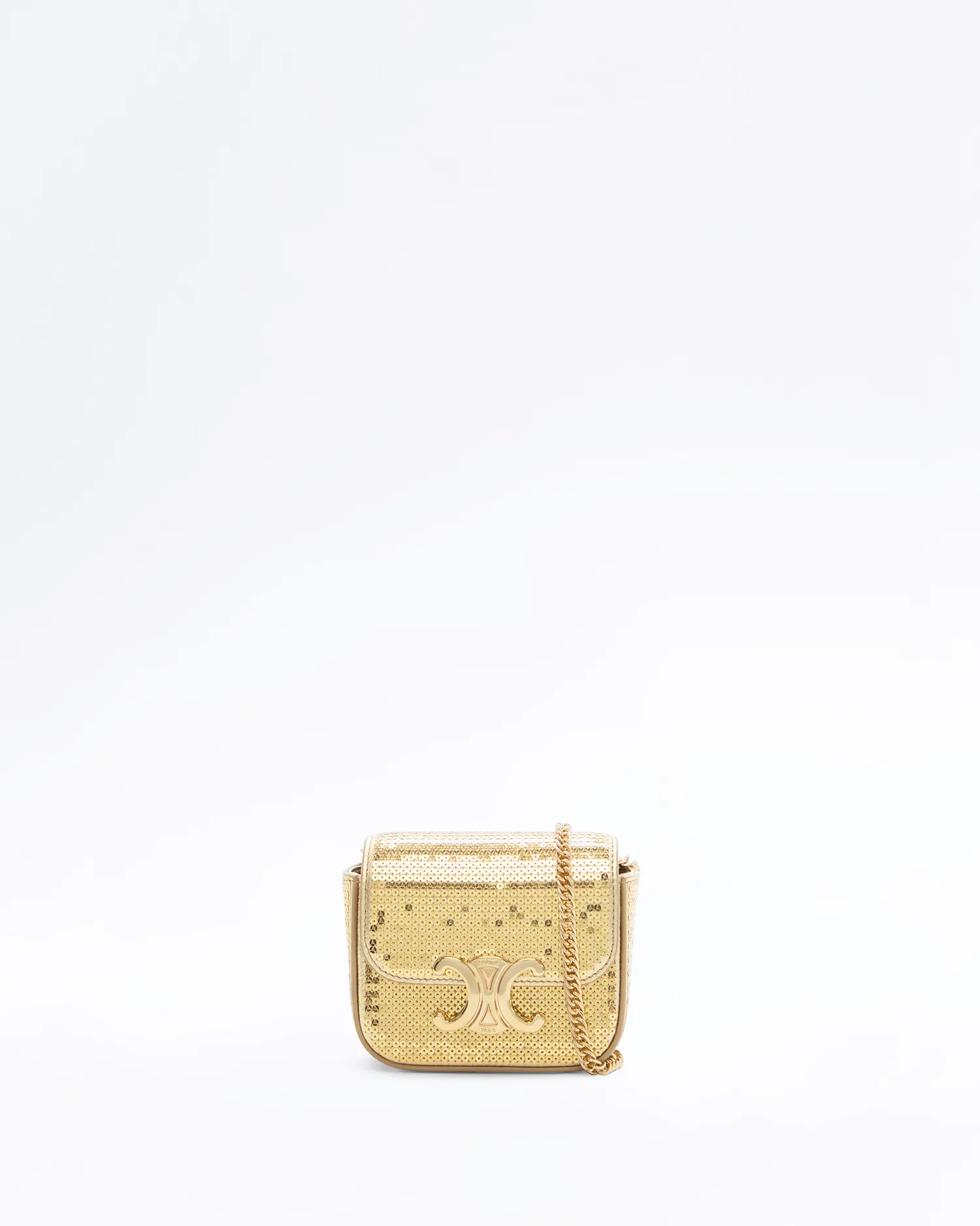 Sequin Triomphe Mini Claude Chain Bag
