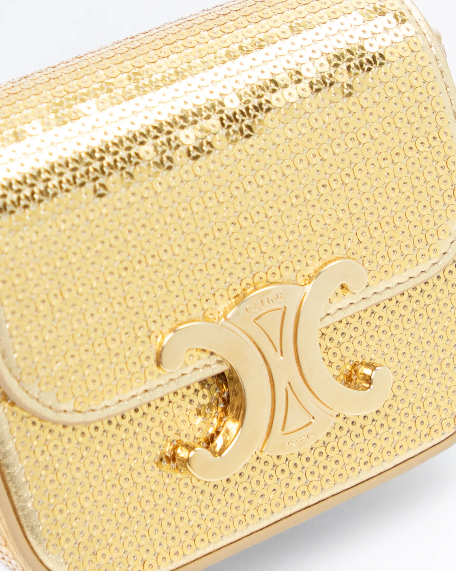 Sequin Triomphe Mini Claude Chain Bag