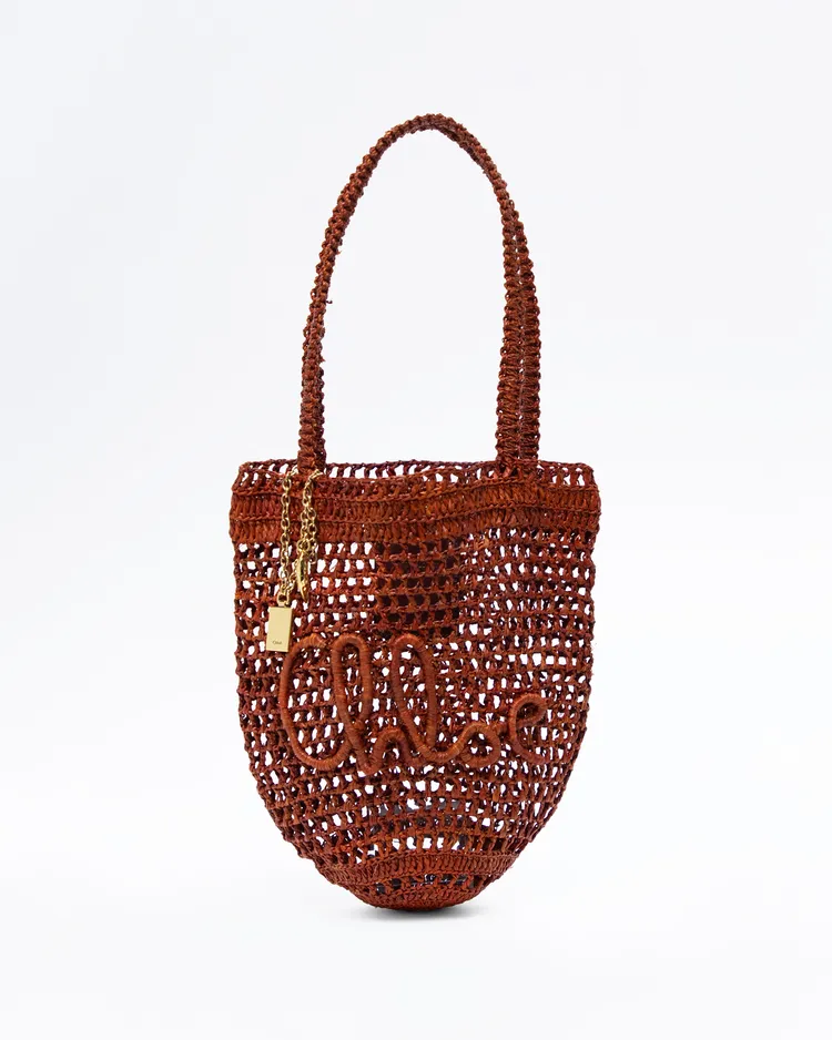 Raffia Summer Banana Small Tote