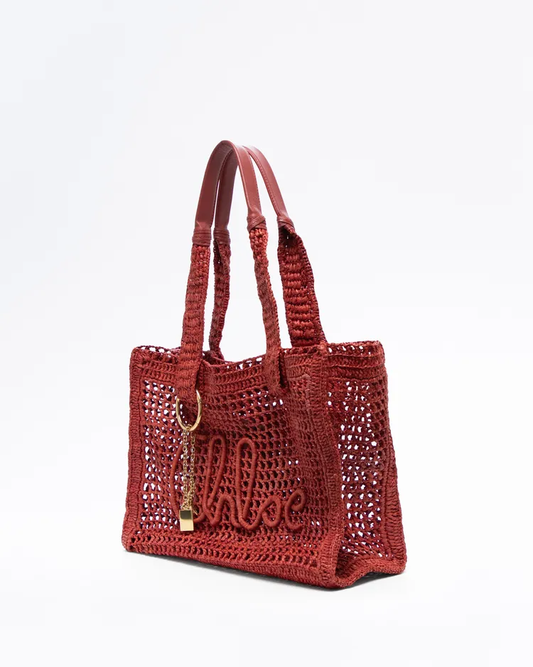 Alternate view angle of Raffia Summer Banana East West Tote