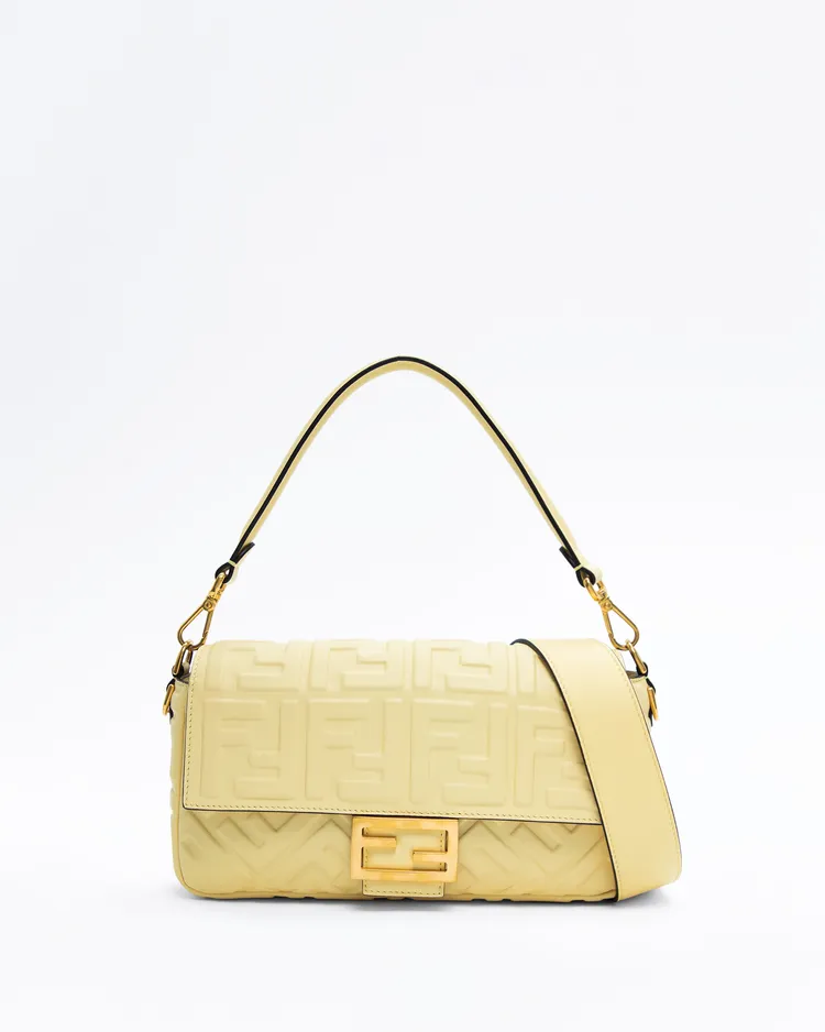 Embossed FF Medium Baguette Bag