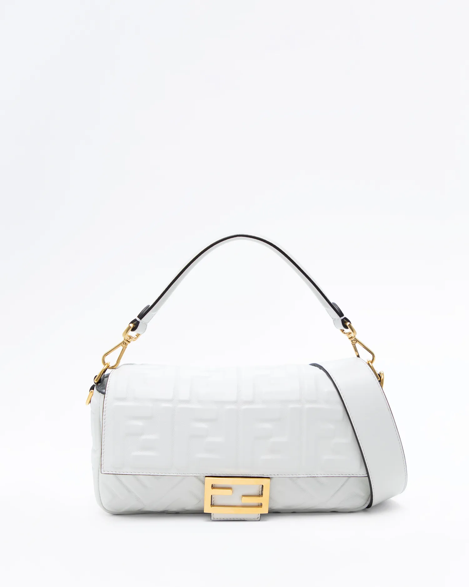 Embossed FF Medium Baguette Bag
