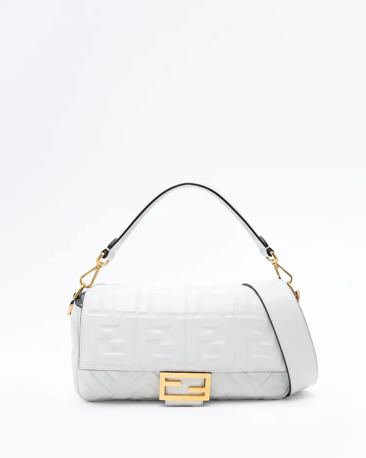 Embossed FF Medium Baguette Bag
