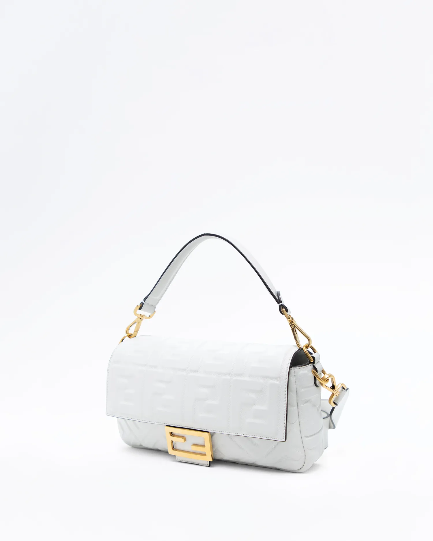 Embossed FF Medium Baguette Bag