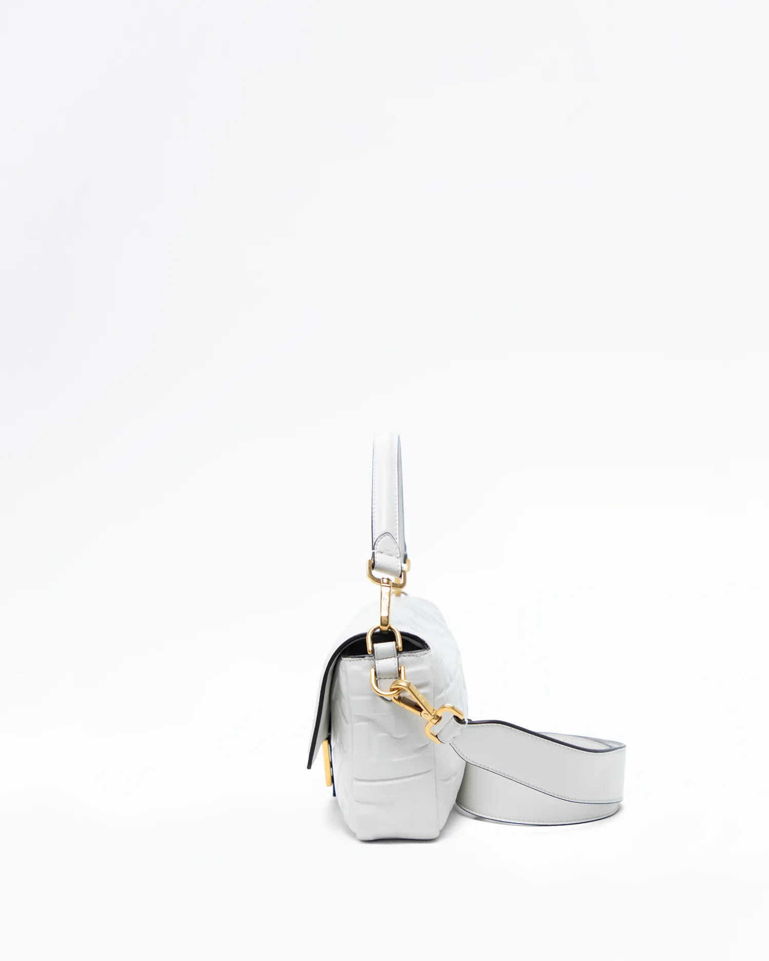 Embossed FF Medium Baguette Bag