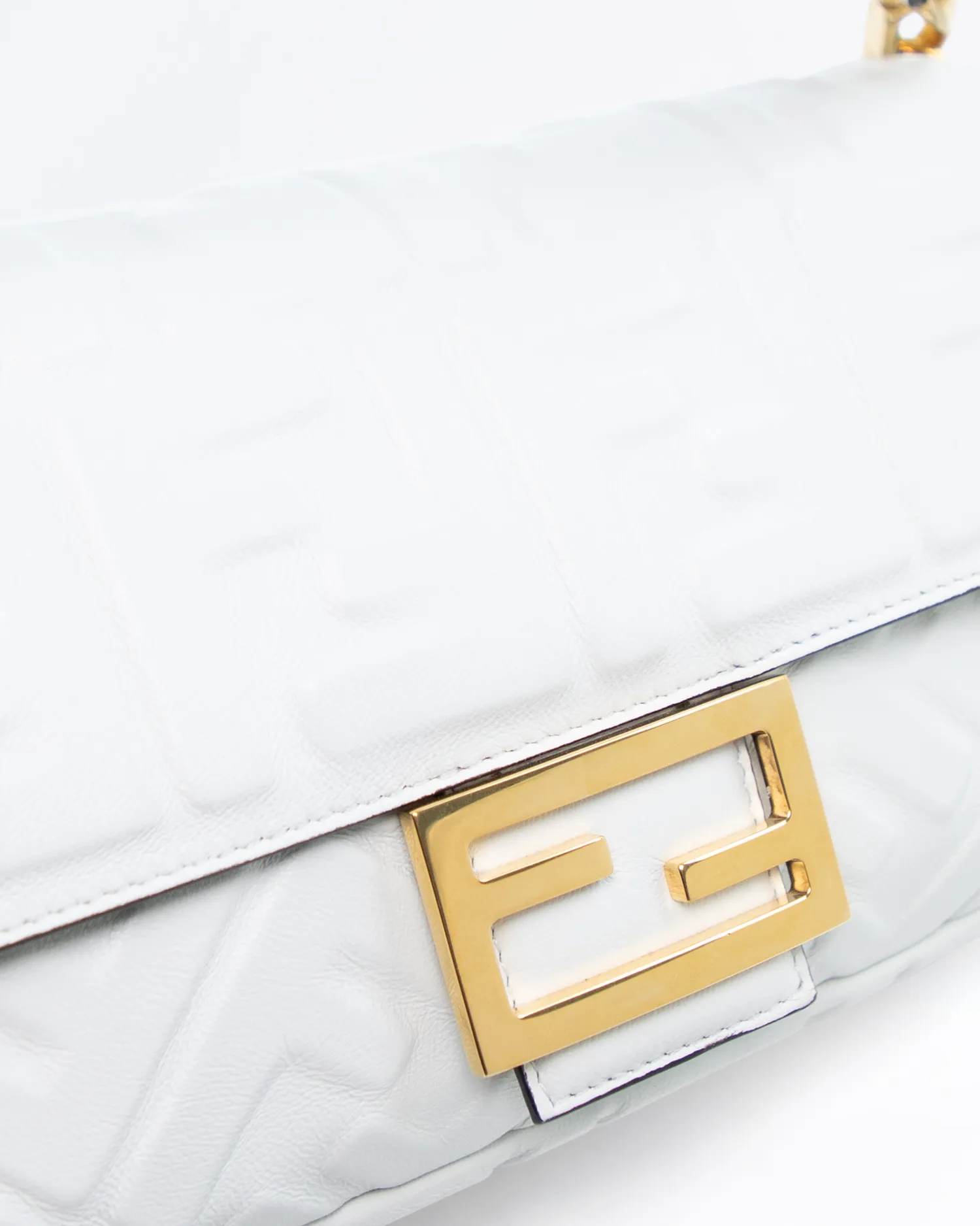Embossed FF Medium Baguette Bag