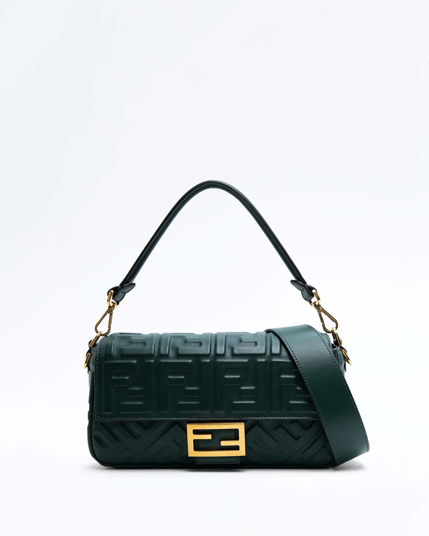 Embossed FF Medium Baguette Bag