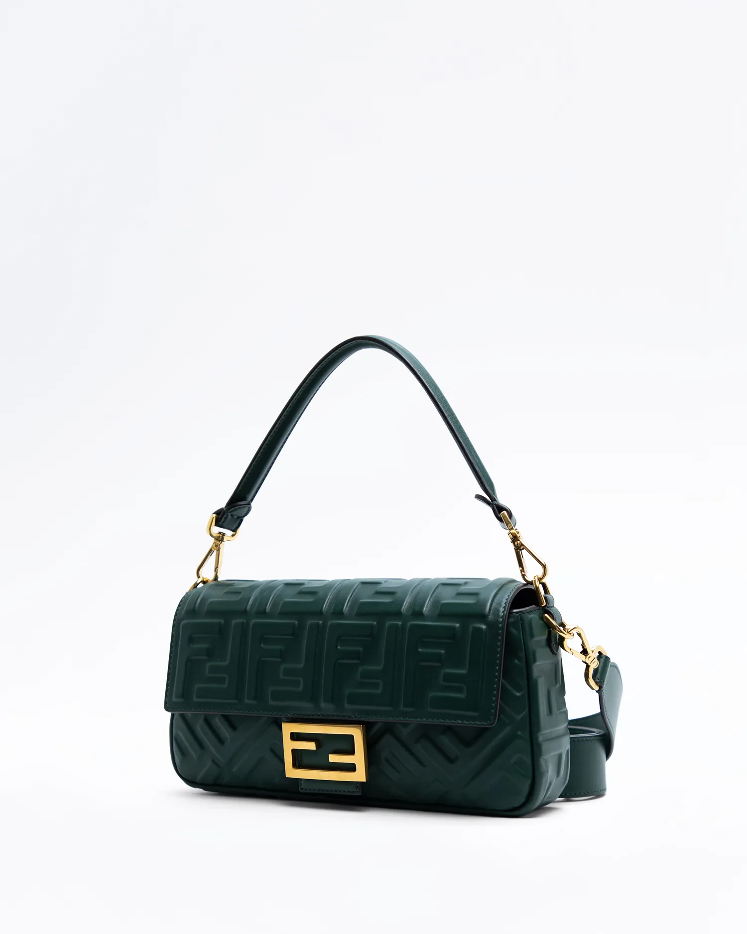 Embossed FF Medium Baguette Bag