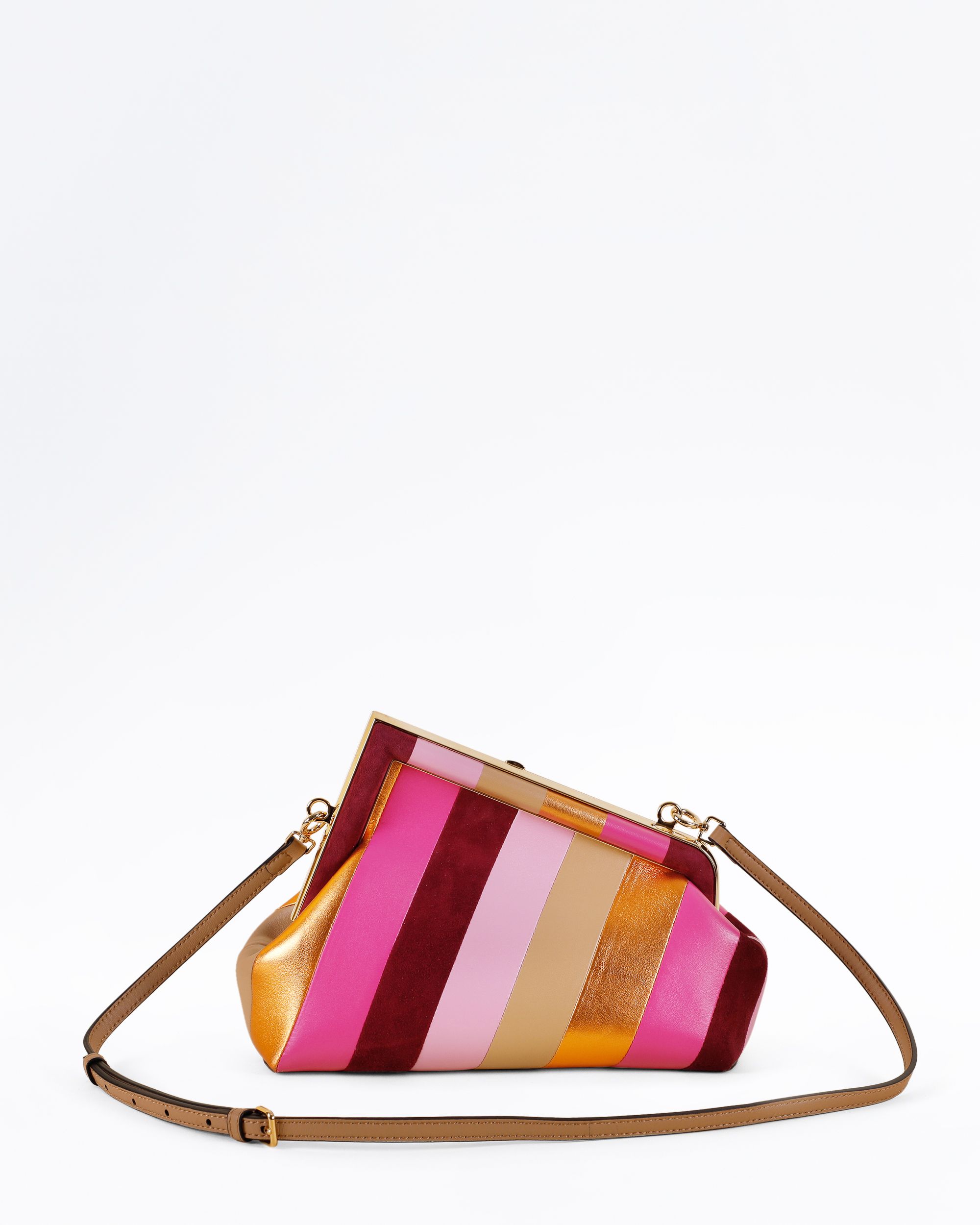 Fendi Suede Striped Small First Bag | Vivrelle