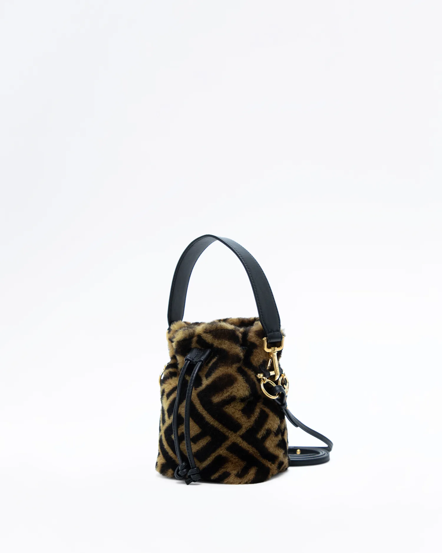 Shearling FF Mini Mon Tresor Bucket Bag