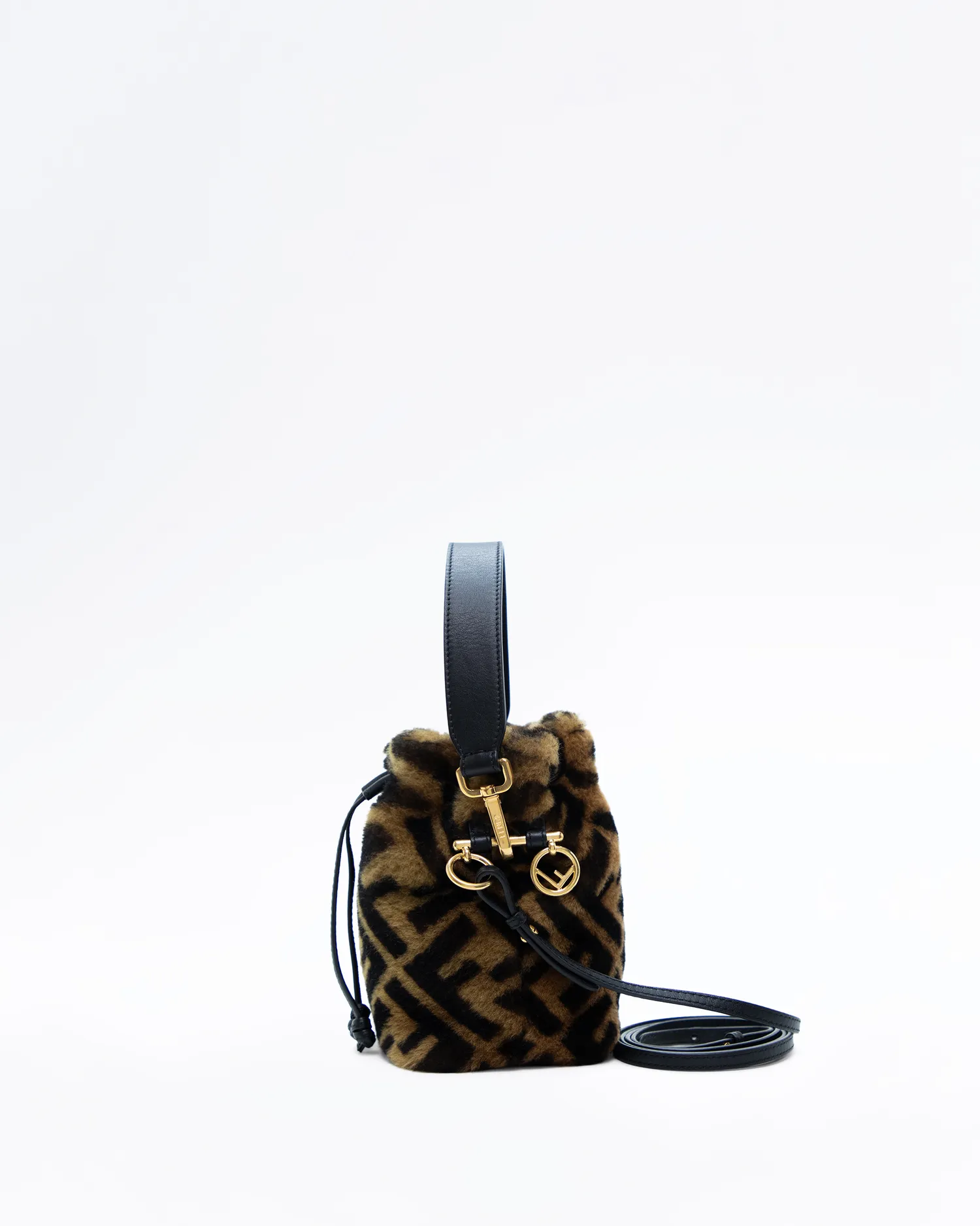 Shearling FF Mini Mon Tresor Bucket Bag