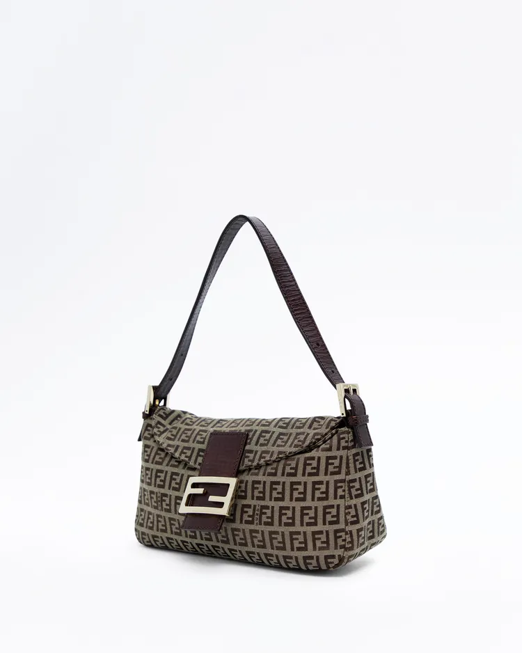 Alternate view angle of Vintage Zucchino Double Flap Mama Baguette Bag