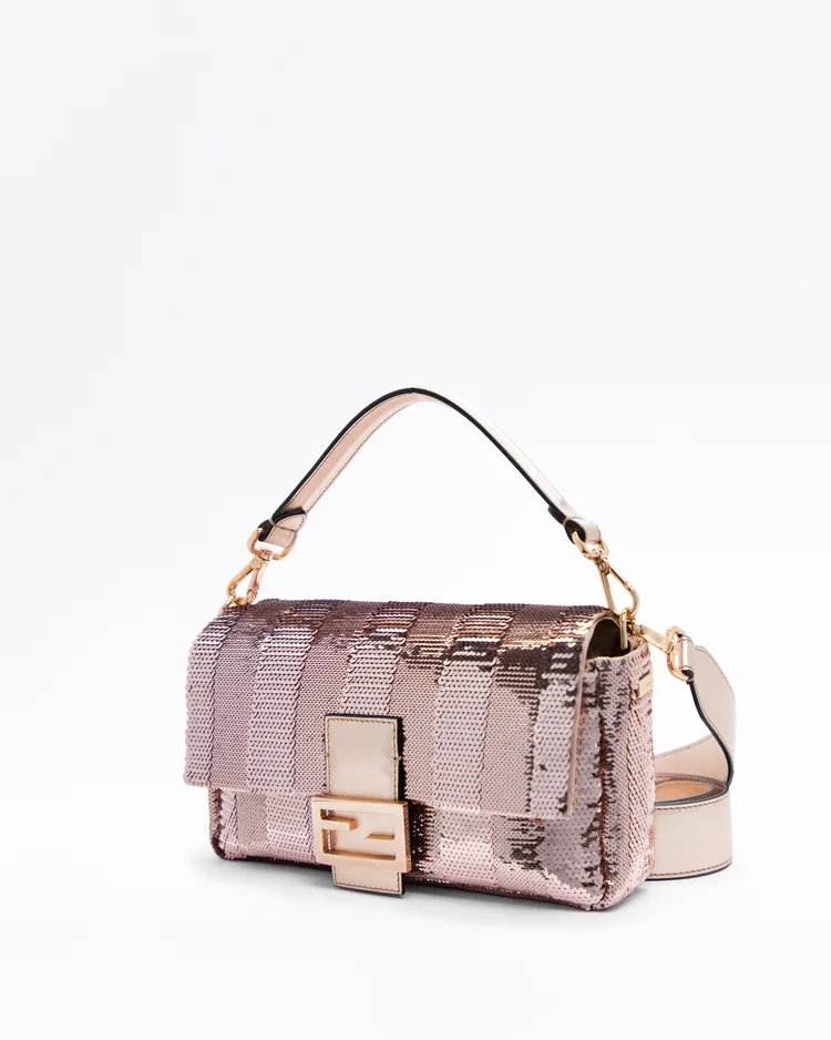Alternate view angle of Sequin Medium Baguette Bag