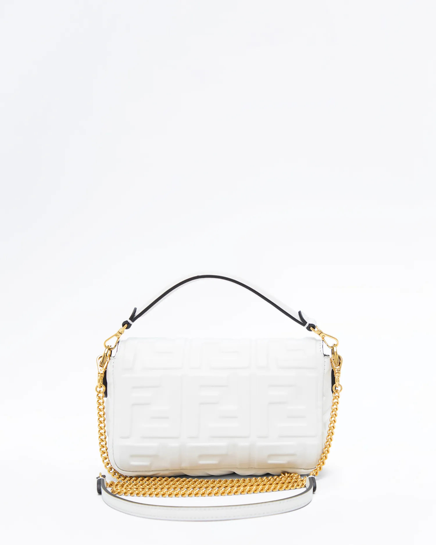 Embossed FF Mini Baguette Chain Bag