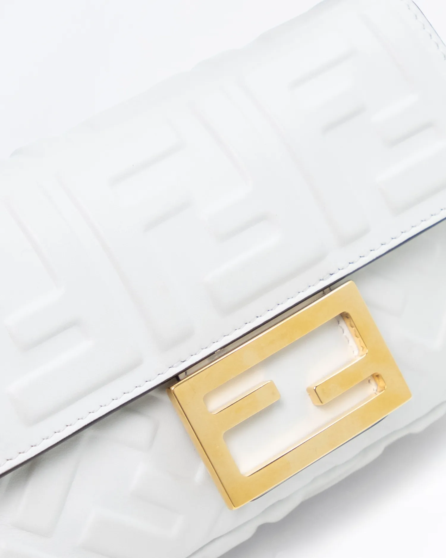 Embossed FF Mini Baguette Chain Bag