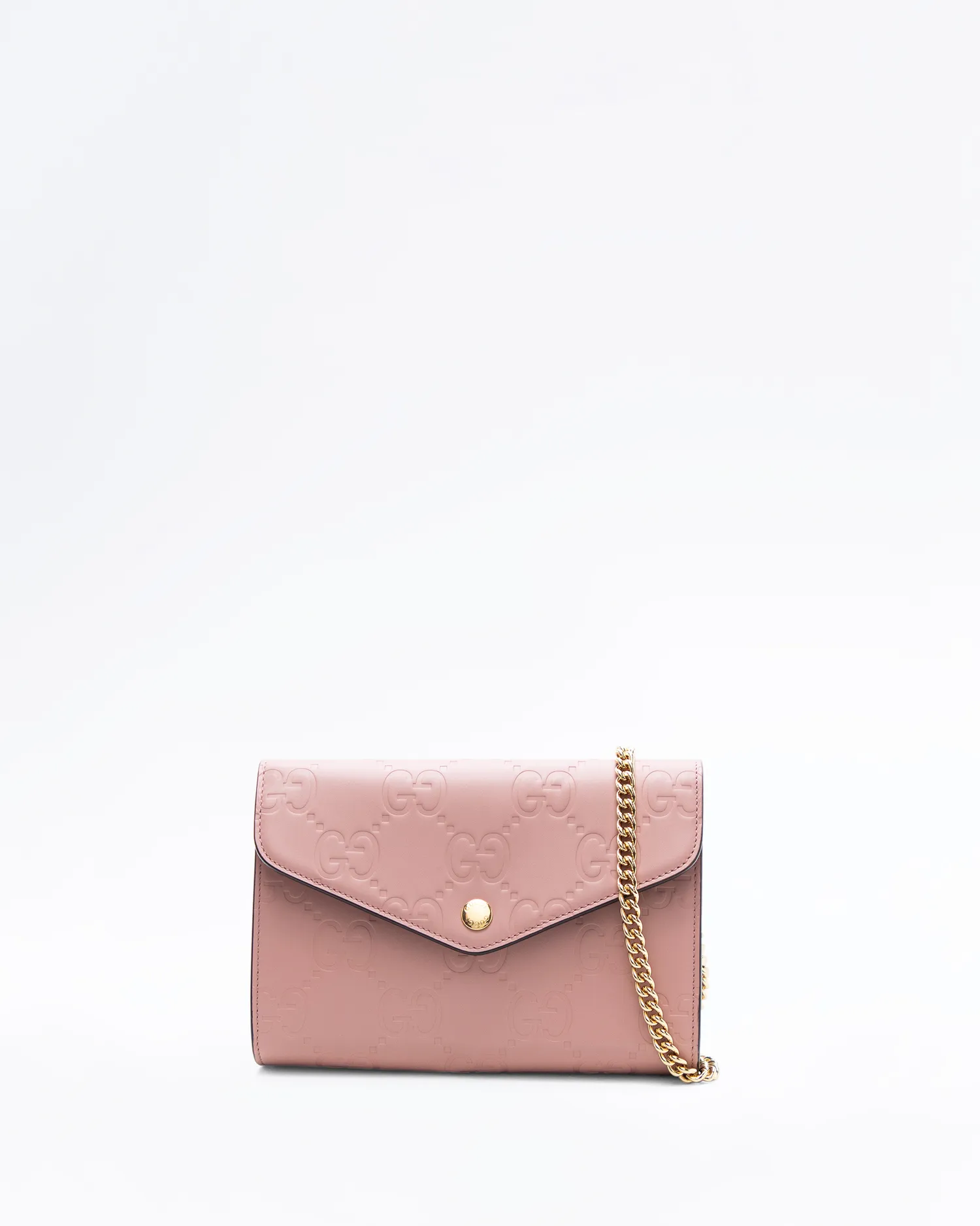 GG Embossed Wallet on a Chain