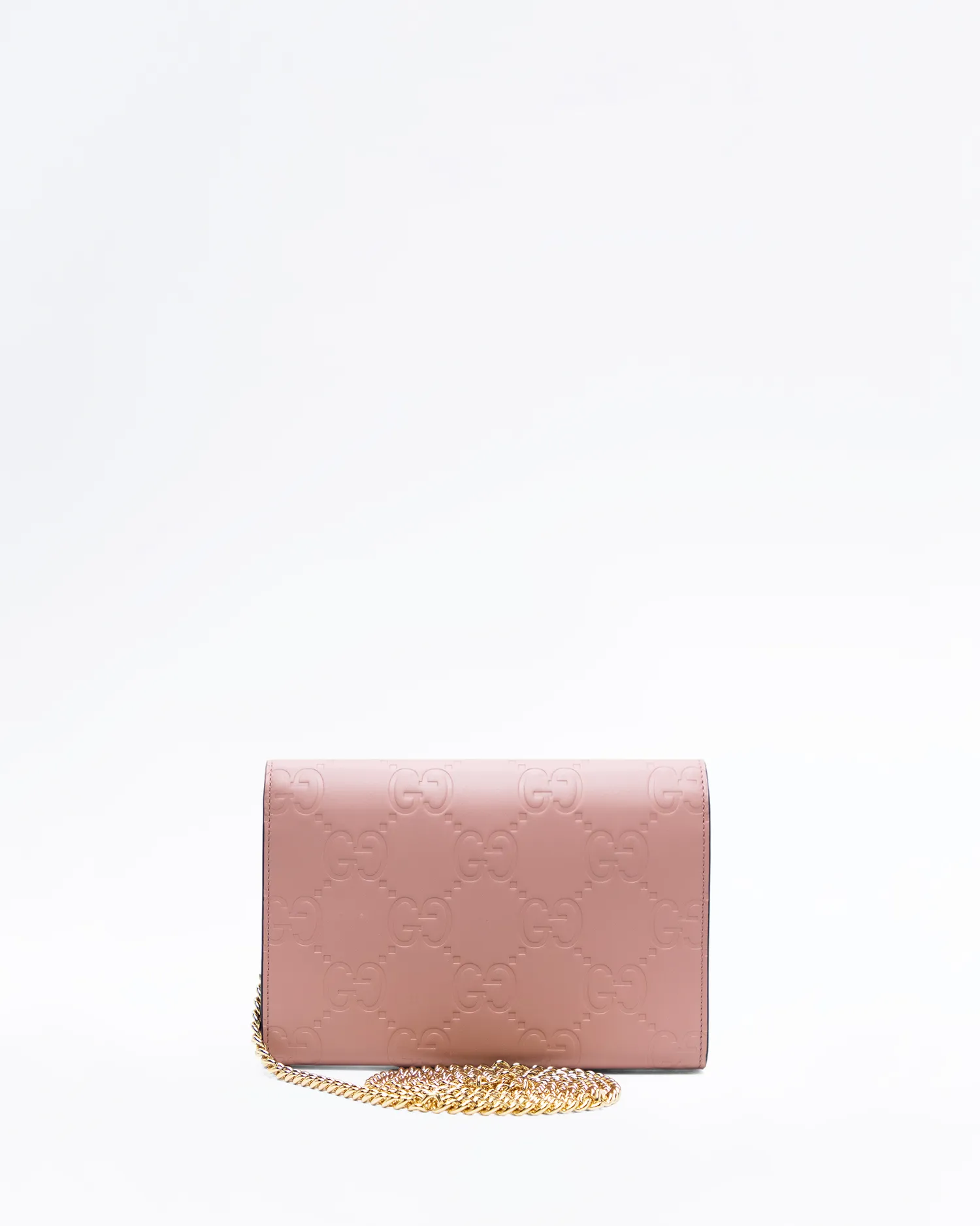 GG Embossed Wallet on a Chain
