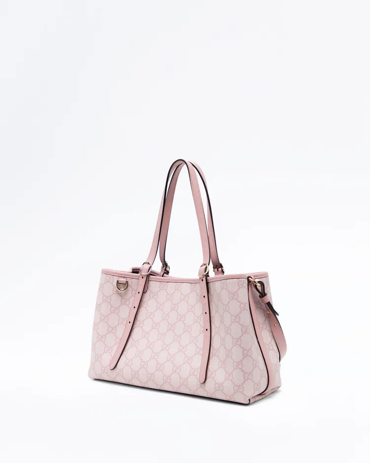 Alternate view angle of GG Supreme Emblem Small Tote Bag