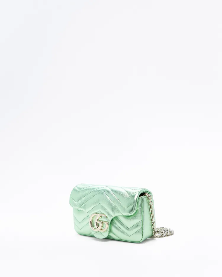 Alternate view angle of Metallic GG Marmont Mini Bag