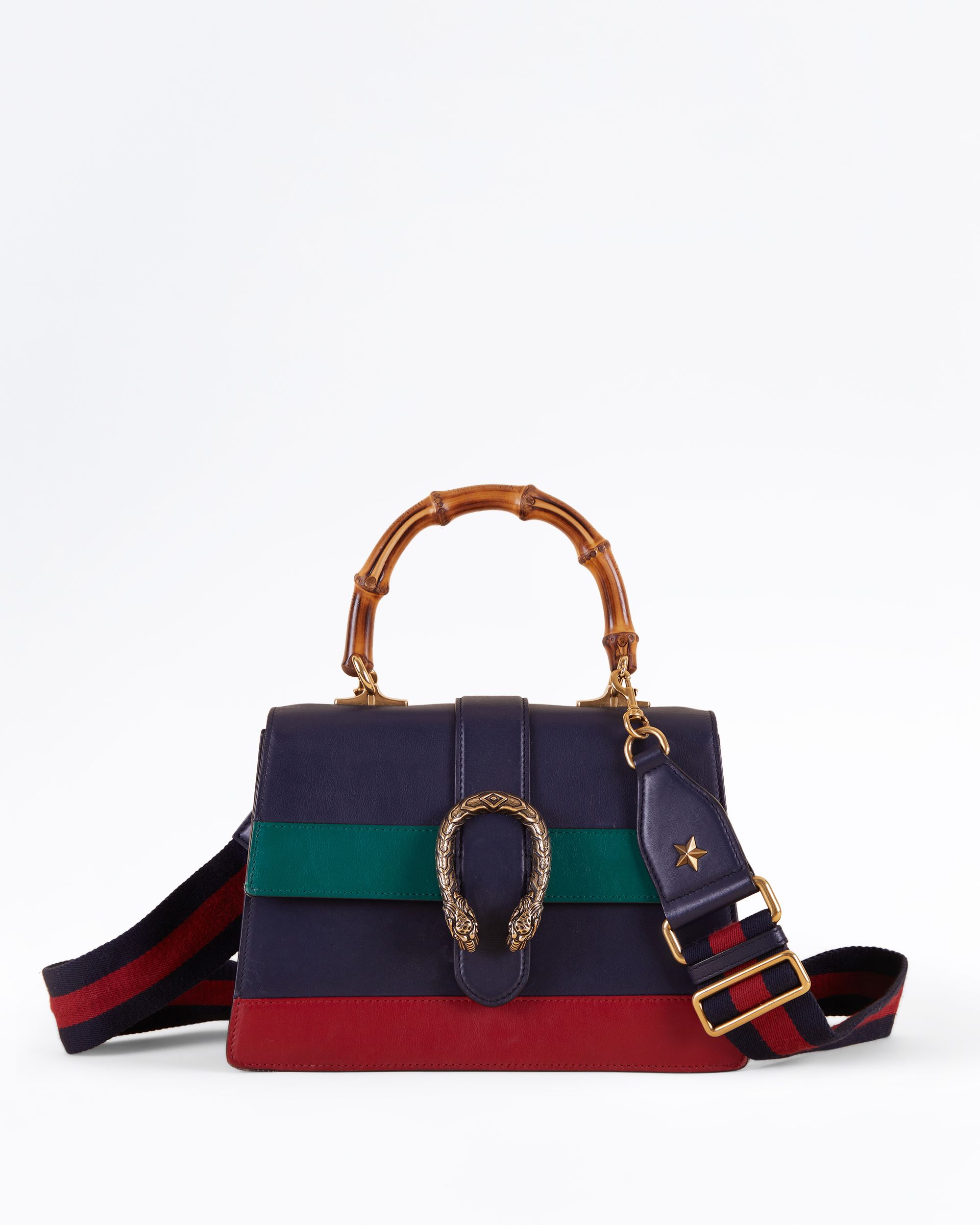 Gucci Web Dionysus Bamboo Top Handle Medium Bag | Vivrelle