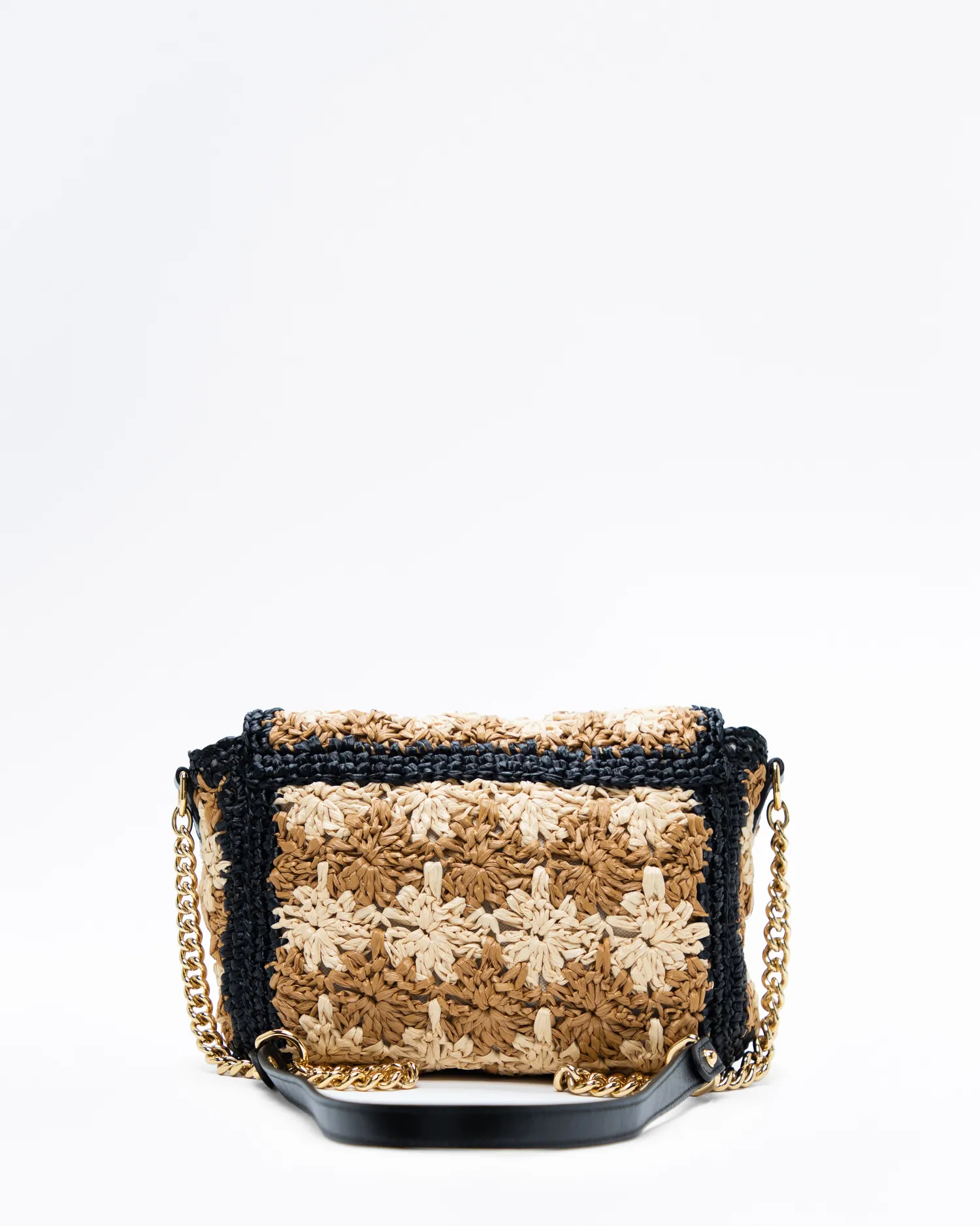 GG Marmont Raffia Small Flap Shoulder Bag