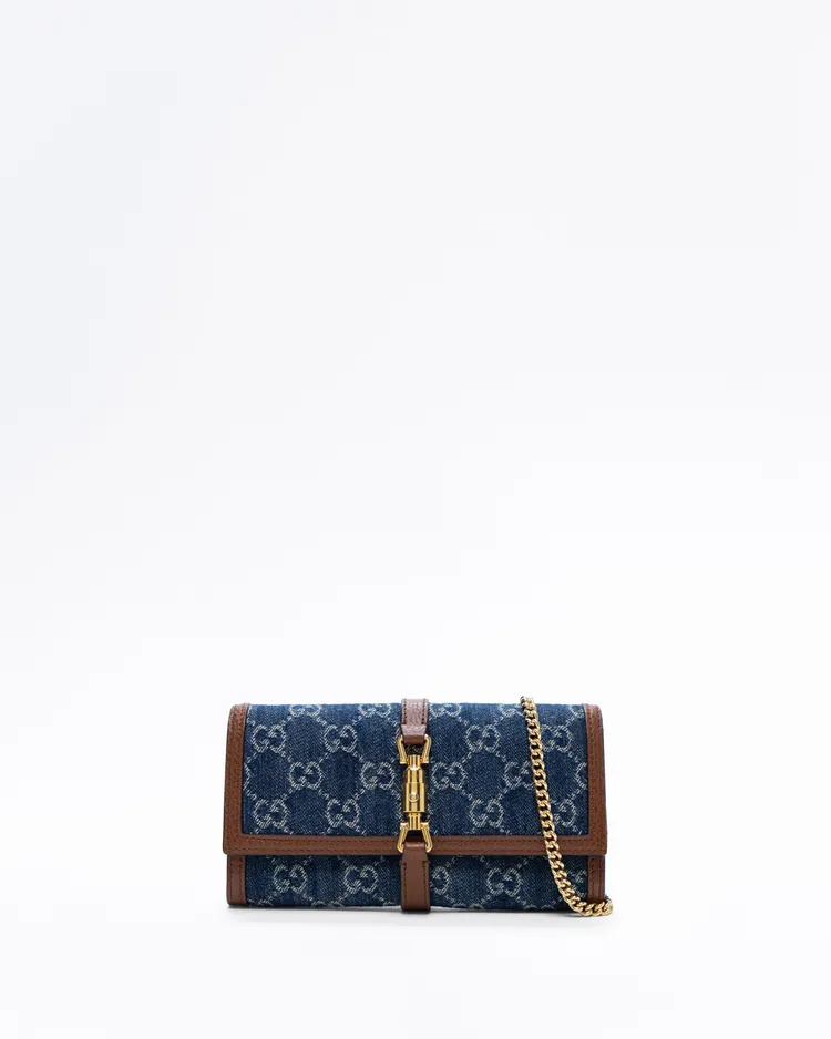 Denim GG Supreme Jackie 1961 Wallet on Chain