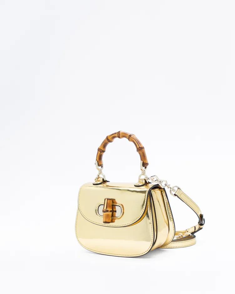 Alternate view angle of Metallic Bamboo 1947 Mini Bag