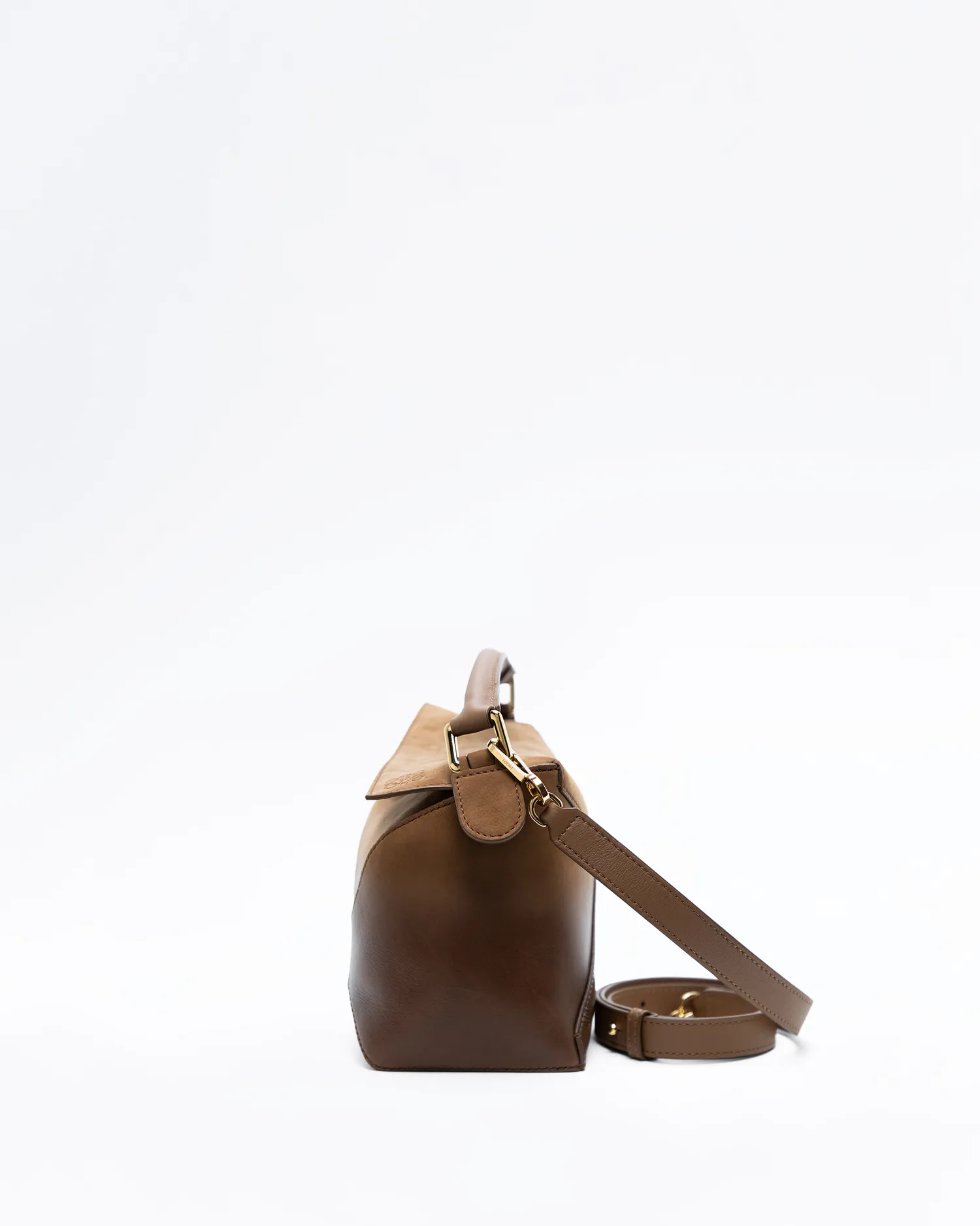 Patent Nubuck Small Puzzle Edge Bag